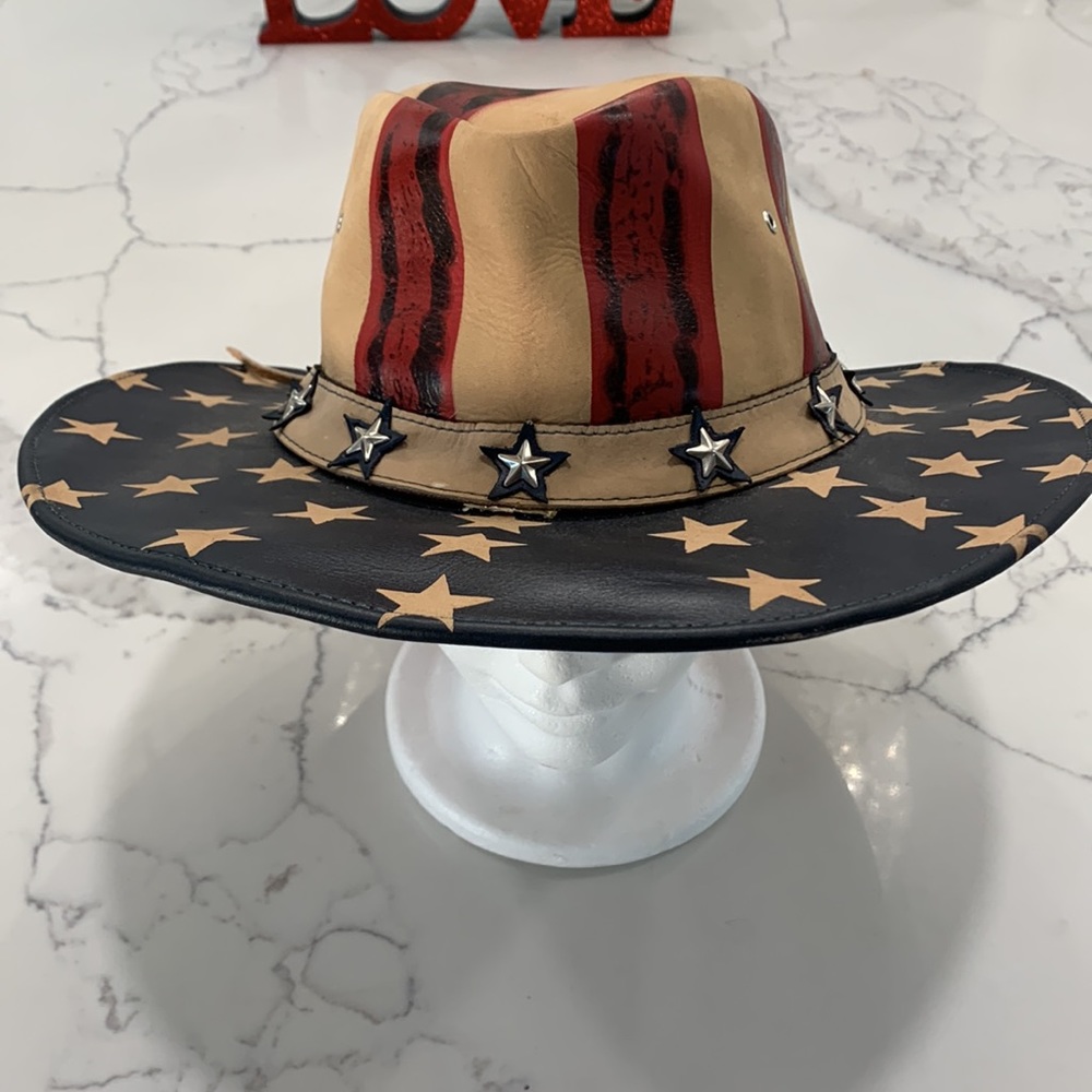 Genuine Bullhide‎ U. S. Flag Hat. Size M - Picture 13 of 16
